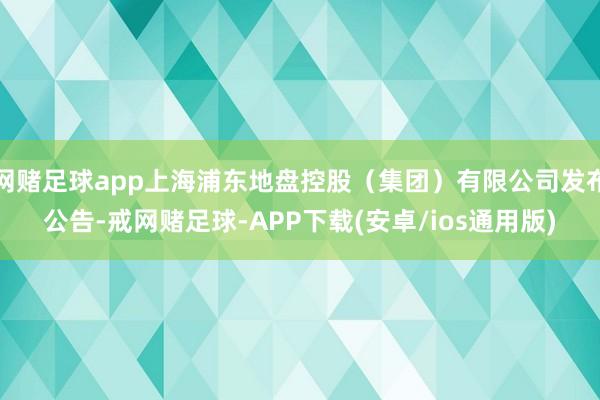 网赌足球app上海浦东地盘控股（集团）有限公司发布公告-戒网赌足球-APP下载(安卓/ios通用版)