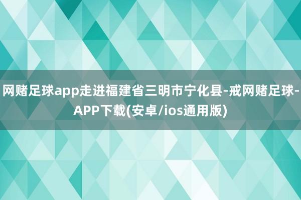 网赌足球app走进福建省三明市宁化县-戒网赌足球-APP下载(安卓/ios通用版)