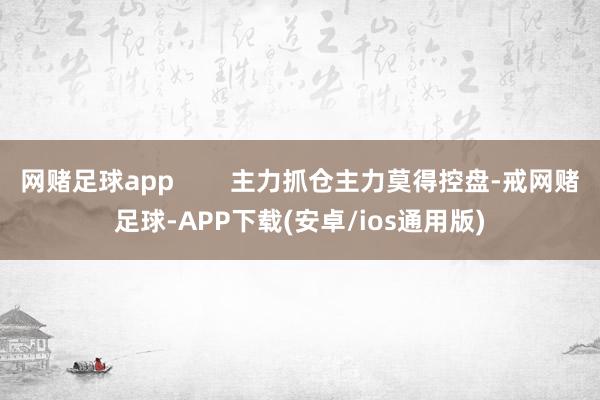 网赌足球app        主力抓仓主力莫得控盘-戒网赌足球-APP下载(安卓/ios通用版)