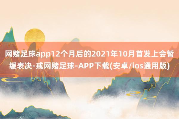 网赌足球app12个月后的2021年10月首发上会暂缓表决-戒网赌足球-APP下载(安卓/ios通用版)