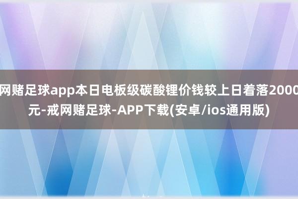 网赌足球app本日电板级碳酸锂价钱较上日着落2000元-戒网赌足球-APP下载(安卓/ios通用版)