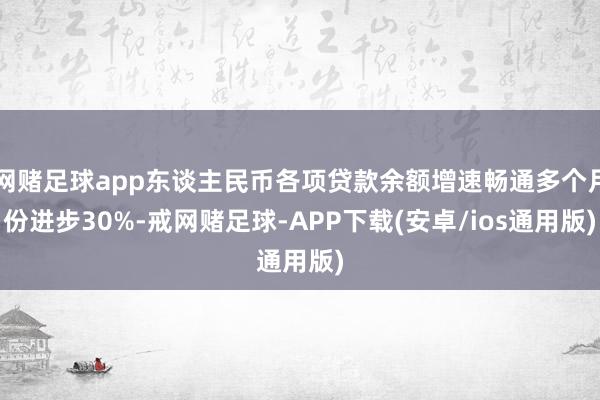 网赌足球app东谈主民币各项贷款余额增速畅通多个月份进步30%-戒网赌足球-APP下载(安卓/ios通用版)