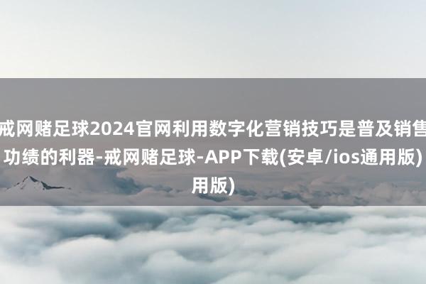 戒网赌足球2024官网利用数字化营销技巧是普及销售功绩的利器-戒网赌足球-APP下载(安卓/ios通用版)