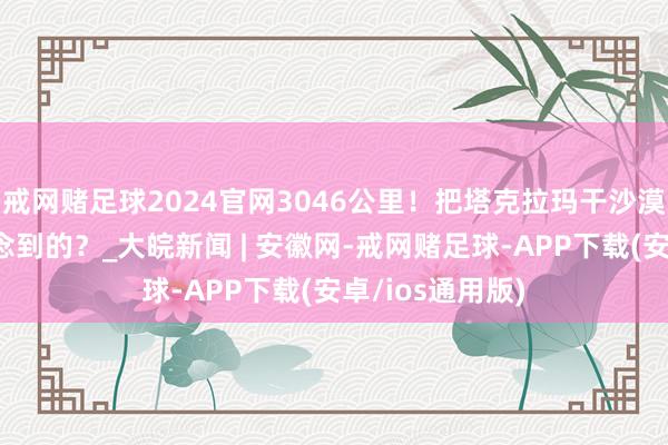 戒网赌足球2024官网3046公里！把塔克拉玛干沙漠合围，奈何作念到的？_大皖新闻 | 安徽网-戒网赌足球-APP下载(安卓/ios通用版)