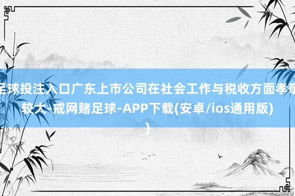 足球投注入口广东上市公司在社会工作与税收方面孝敬较大-戒网赌足球-APP下载(安卓/ios通用版)