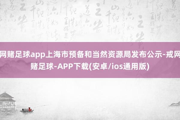 网赌足球app上海市预备和当然资源局发布公示-戒网赌足球-APP下载(安卓/ios通用版)